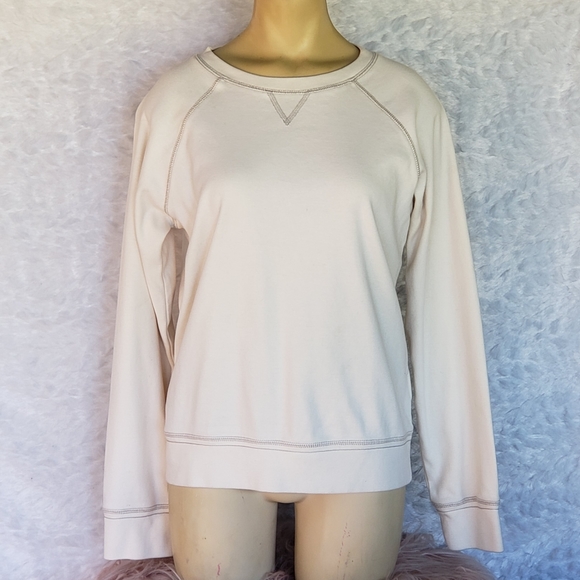 Eddie Bauer Tops - Eddie Bauer Cream Color Sweatshirt Size Small